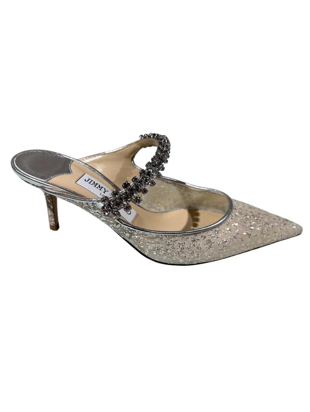 Jimmy Choo Bing Crystal Strap Mules(PLEASE REQUEST YOUR SIZE BEFORE PURCHASING)